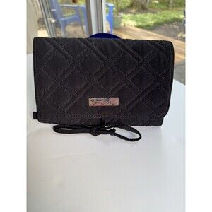 Vera Bradley All Wrapped Up Jewelry Roll Travel Case black microfiber